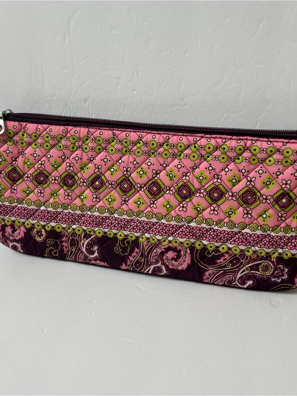 Hot Stuff Quilted Cosmetic Pouch - Pink & Purple Paisley - Picture 8 of 9